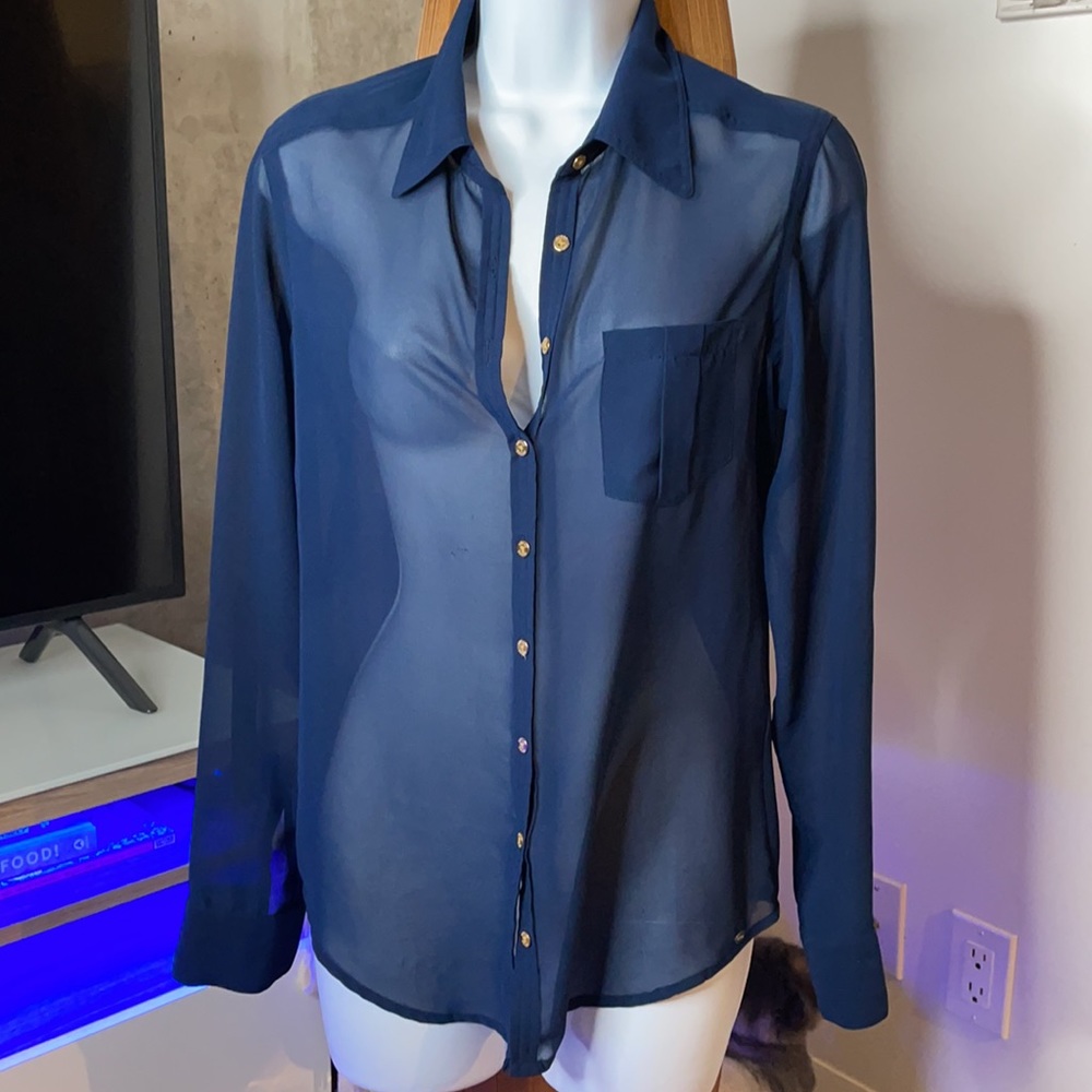 Sheer GUESS Blouse Size Small
